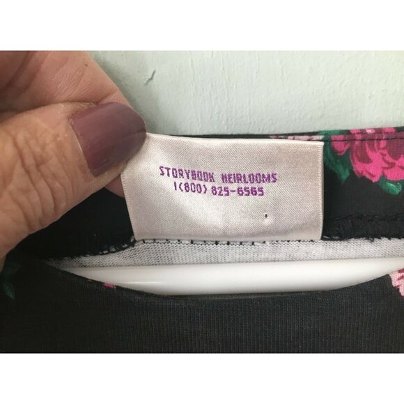 STORYBOOK HEIRLOOM Dress Womens Dress Black Pink Floral Modest Cottagecore Midi - Picture 5 of 8